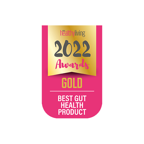 Your healthy living 2022 awards.Gold.Best gut health product