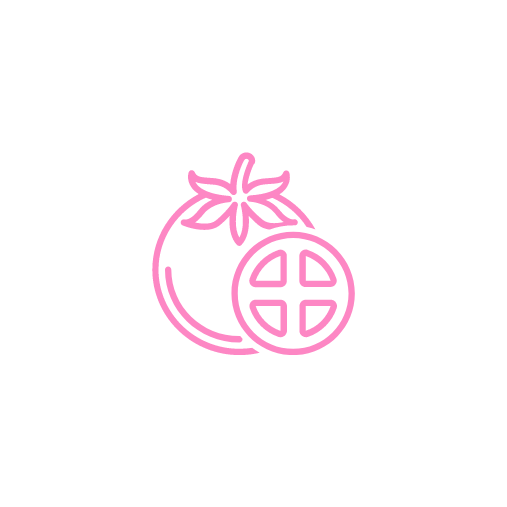 A pink icon of a tomato