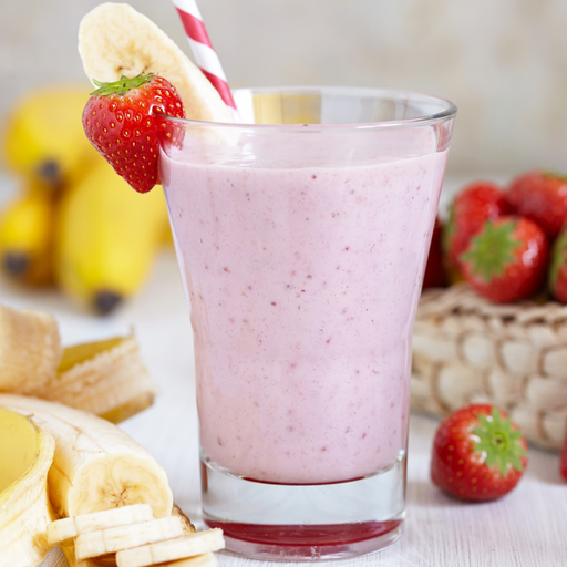 Celebrity Slim Strawberry and Banana Shake in a glass