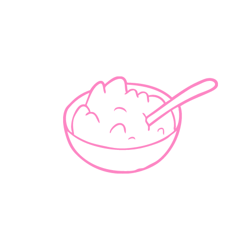 A pink icon of porridge