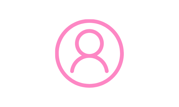 Pink icon of a user