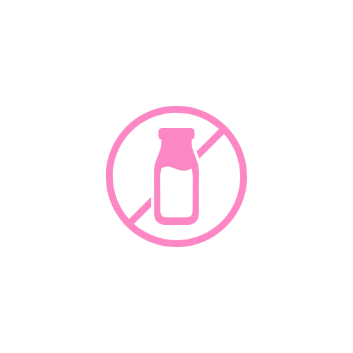 Pink icon of no milk