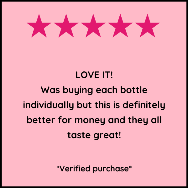 LOVE IT. Was buying each bottle individually but this is definitely better for money and they all taste great! *Verified purchase*