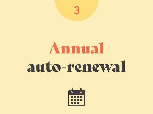 Annual auto-renewal