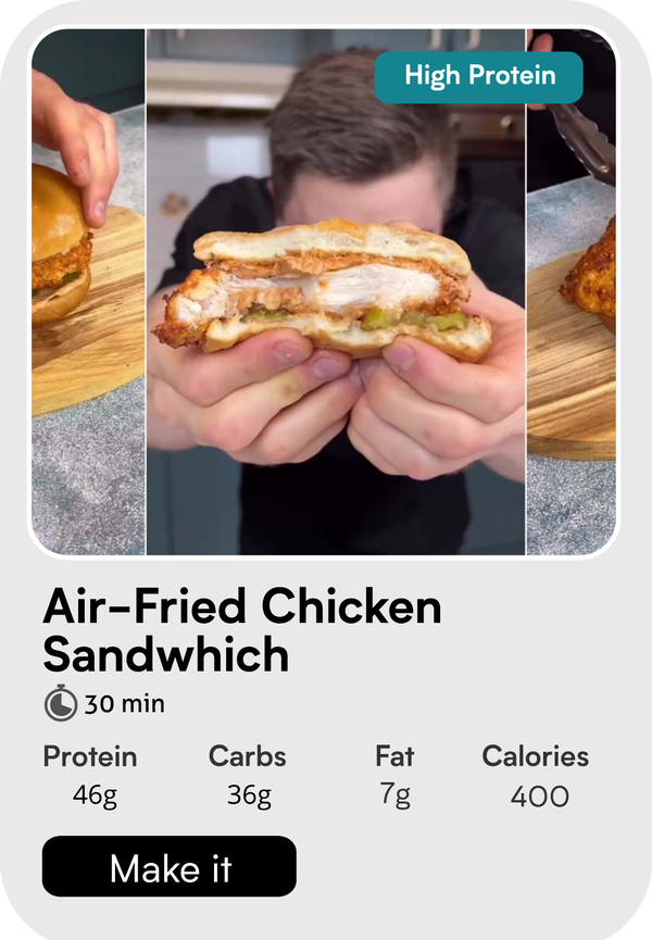 Air-fried chicken sandwich