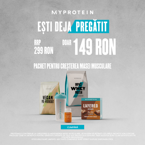 A mixture of protein products from Myprotein and Myvegan to build muscle.
