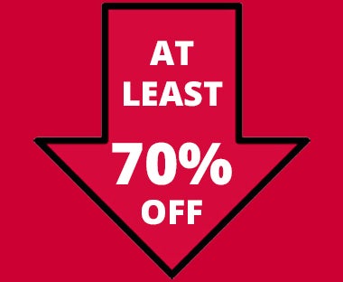 At least 70% off