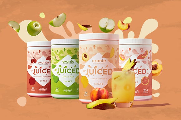 JUICED available in 4 flavours; Peach & Mango, Apple & Pear, Cranberry & Pomegranate and Grapefruit