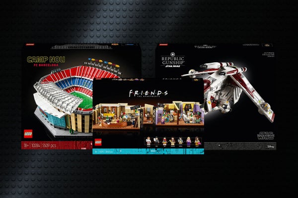 LEGO Icons: Camp Nou – FC Barcelona (10284), LEGO Star Wars: Republic Gunship™ (75309) & LEGO Icons: The Friends Apartments (10292)