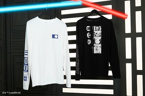 STAR WARS ICON COLLECTION two t-shirts with R2D2 and darth vader.