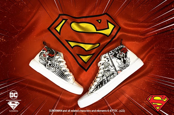 AKEDO X SUPERMAN SAVE THE WORLD SIGNATURE HIGH TOPS