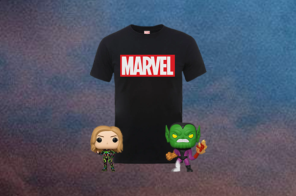 Funko Pop! de la Capitana Marvel+ Funko Pop! de Super Skrull + Camiseta Marvel por sólo 21.99€