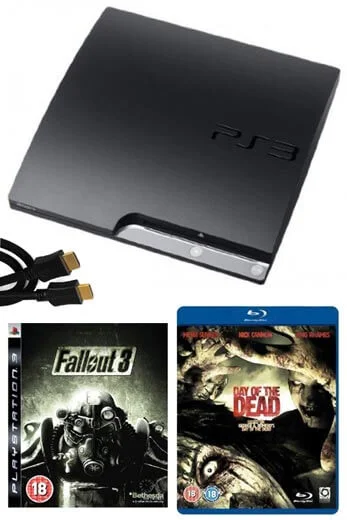 Playstation 3 PS3 Slim 120GB Console: Bundle (including Fallout 3, 2M HDMI Cable & Day of the Dead Blu-Ray)