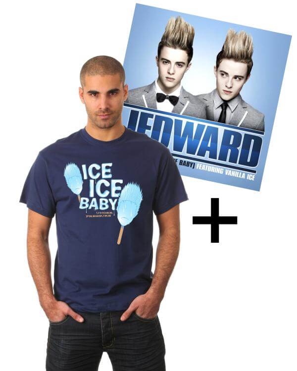 Jedward Men's - Ice Ice Baby T-Shirt and CD Single
