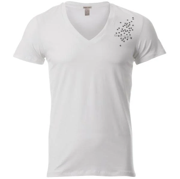 Diesel Diesel Studded Deep V Neck T-shirt White