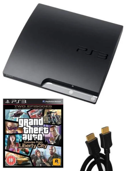 Playstation 3 PS3 Slim 120GB Console: Bundle (including GTA: Episodes from Liberty City & 2M HDMI Cable)