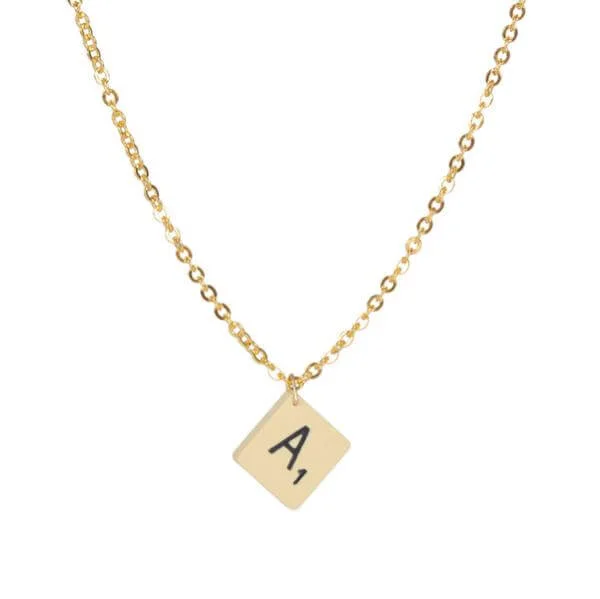 Rock n' Rose Scrabble necklace 