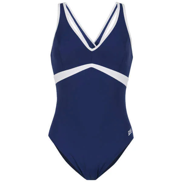 Zoggs Women's Performance Ultex Wyomi V neck X back - Navy