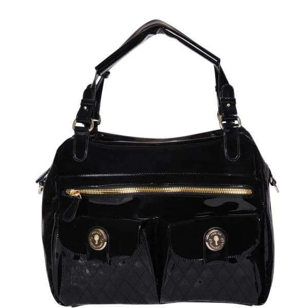 French Connection Betty Slouch Quilted Tote Bag - Black
