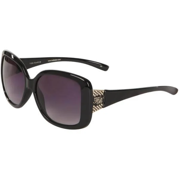 Ted Baker Martha Oversized Arm Detail Sunglasses - Black Frame/ Grey Lens