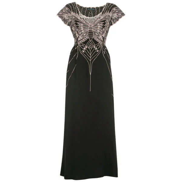 Sugarhill Boutique Butterfly Dress Maxi - Black