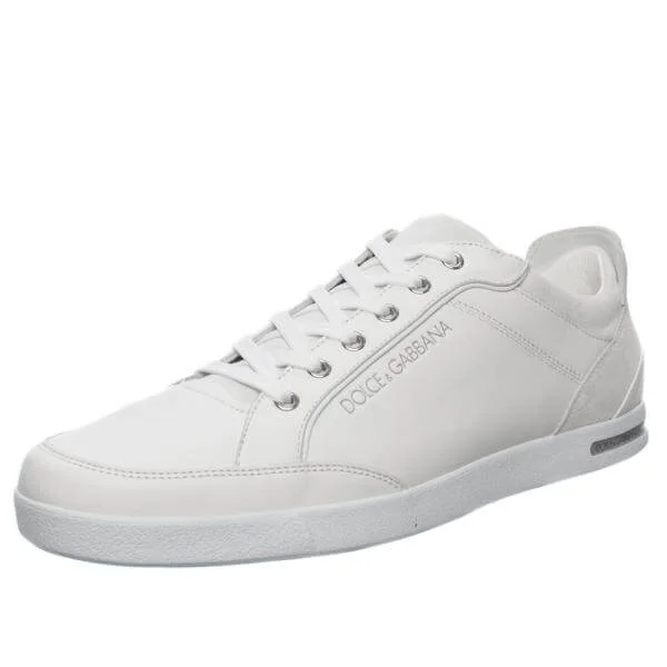 D&G Trainers - UK Tonal Script Logo Trainers in White