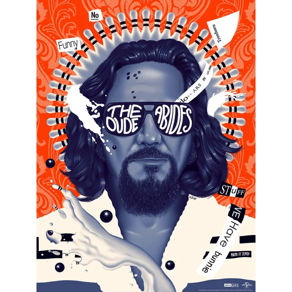 Big Lebowski "The Dude Abides" Zeefdruk door Doaly - exclusief bij Zavvi