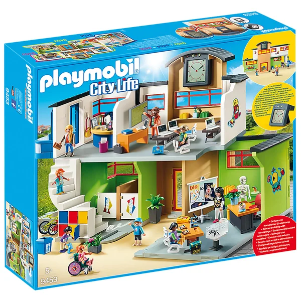 Playmobil City Life Furnished School Building with Digital Clock (9453)