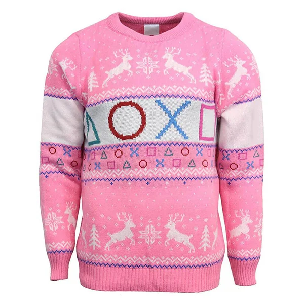 PlayStation Official Pink Knitted Christmas Sweater