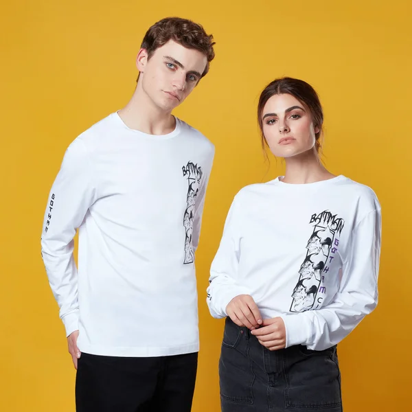 Gotham Guardian Panel Long Sleeved T-Shirt - White