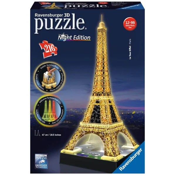 Ravensburger Eiffel Tower Night Edition 3D Jigsaw Puzzle (216 Pieces)