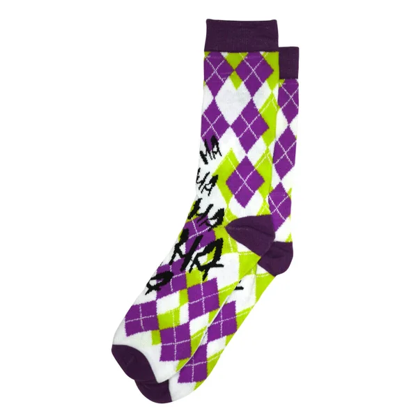 DC Comics The Joker Crew Socks - Argyle Purple and Green