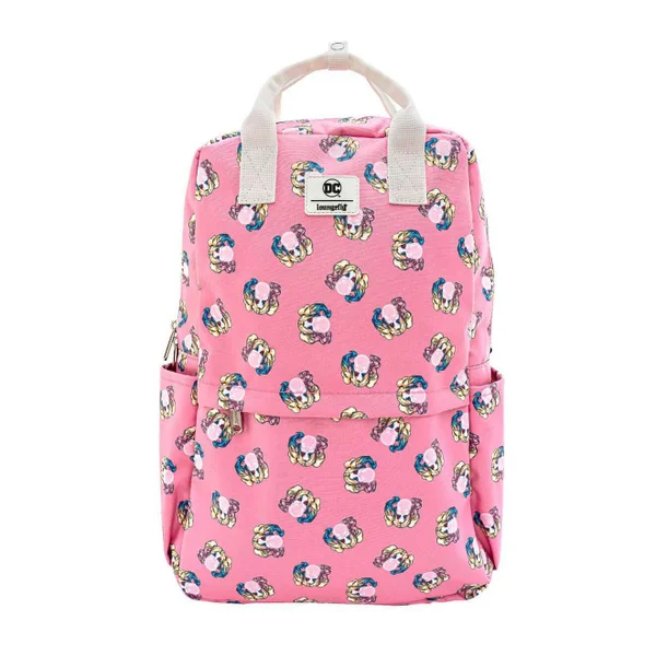 Loungefly DC Comics Harley Quinn Bubble Gum Nylon Square Backpack