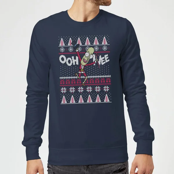 Rick and Morty Ooh Wee Christmas Sweater - Navy
