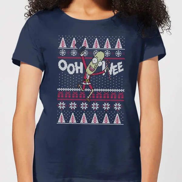 Rick and Morty Ooh Wee Women's Christmas T-Shirt - Navy - XXL