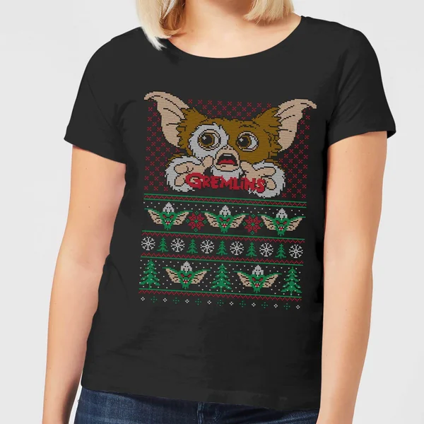 Gremlins Ugly Knit Women's Christmas T-Shirt - Black - XXL