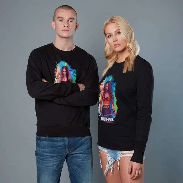 Black Canary Acylic Background Unisex Birds of Prey Sweatshirt - Black