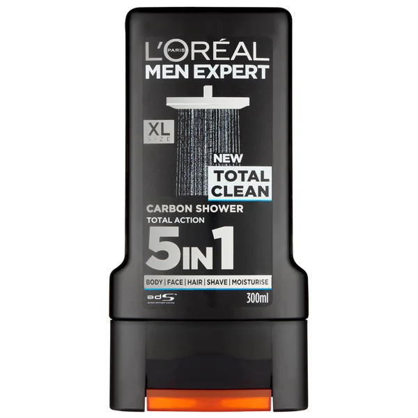 L'Oréal Men Expert Shower Gel 300ml Total Clean (Free Gift)