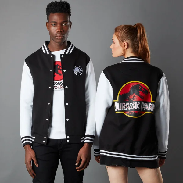 Jurassic Park Primal Park Ranger Unisex Varsity Jacket - Zwart/Wit