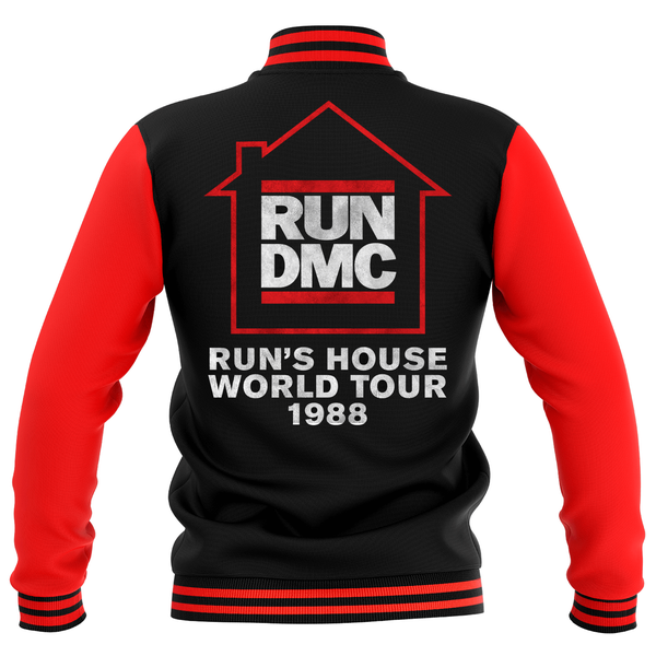 Run's House World Tour 1988 Unisex Varsity Jacket - Black / Red