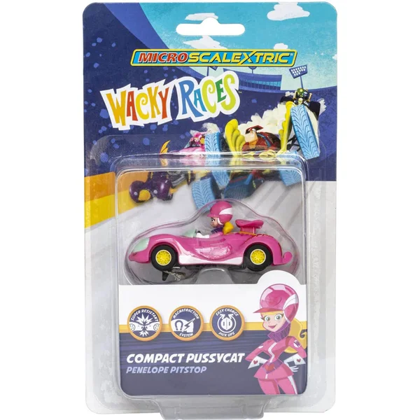Micro Scalextric Wacky Races Penelope Pitstop Car - Scale 1:64