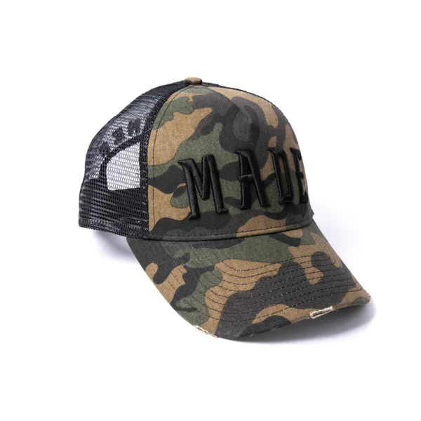 Milliner Camo Distressed Cotton Trucker Made 3D Embroidered