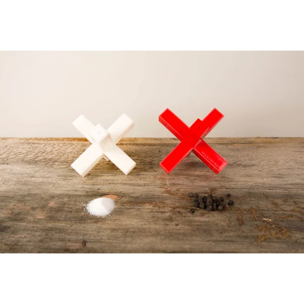 Kikkerland Double Cross Salt and Pepper Shakers