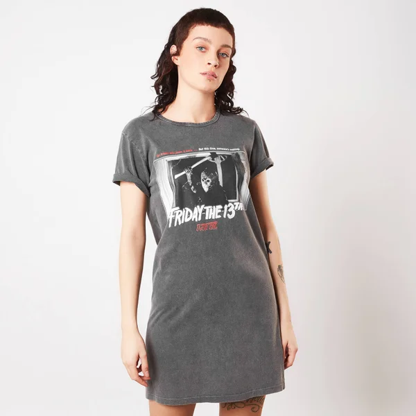 Friday the 13th New Blood Women's T-Shirt Dress - Black Acid Wash
