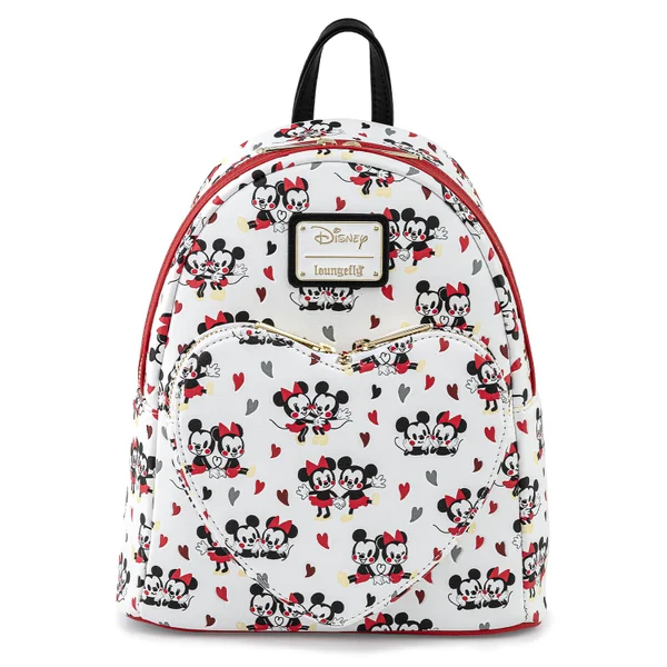 Loungefly Disney Mickey and Minnie Mouse Heart Aop Mini Backpack