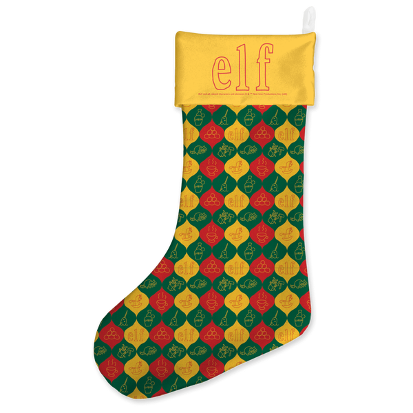 Elf Baubles Pattern Christmas Stocking