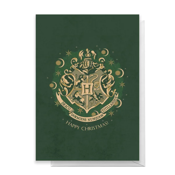 Harry Potter Crest Happy Christmas Greetings Card