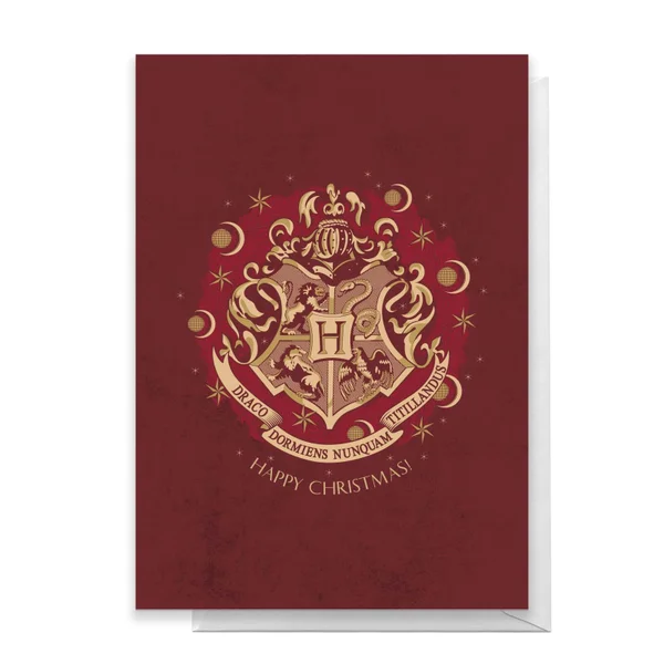 Harry Potter Crest Happy Christmas Greetings Card