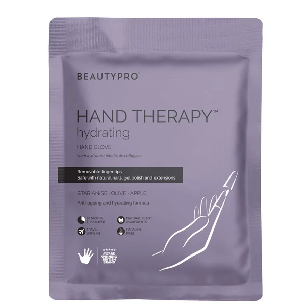 BeautyPro Hand Therapy Collagen Infused Glove with Removable Finger Tips (ett par)