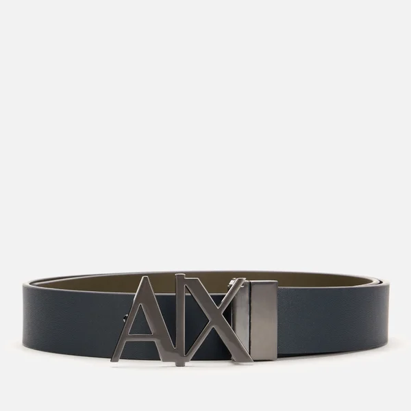 Armani Exchange Men's AX Logo Belt - Navy/Truffle